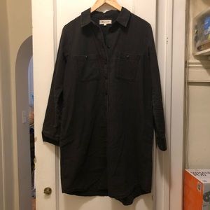 madewell black denim shirtdress